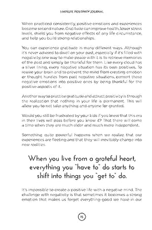 3 Minute Positivity Journal: Boost Your Mood. Train Your Mind. Change Your Life.,Used