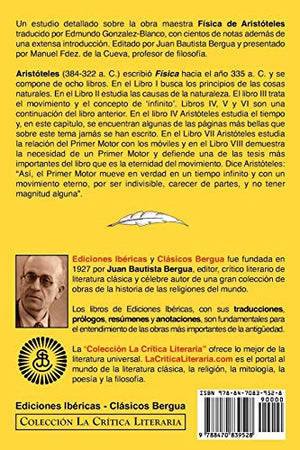 Fsica de Aristteles, Coleccin La Crtica Literaria por el clebre crtico literario Juan Bautista Bergua, Ediciones Ib,Used