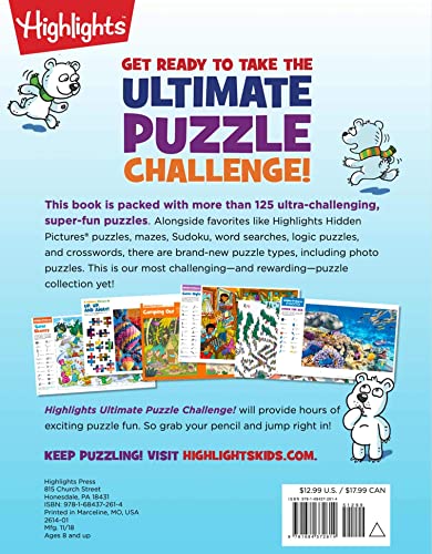 Ultimate Puzzle Challenge!: 125+ Brain Puzzles for Kids, Hidden Pictures, Mazes, Sudoku, Word Searches, Logic Puzzles and More, ,New