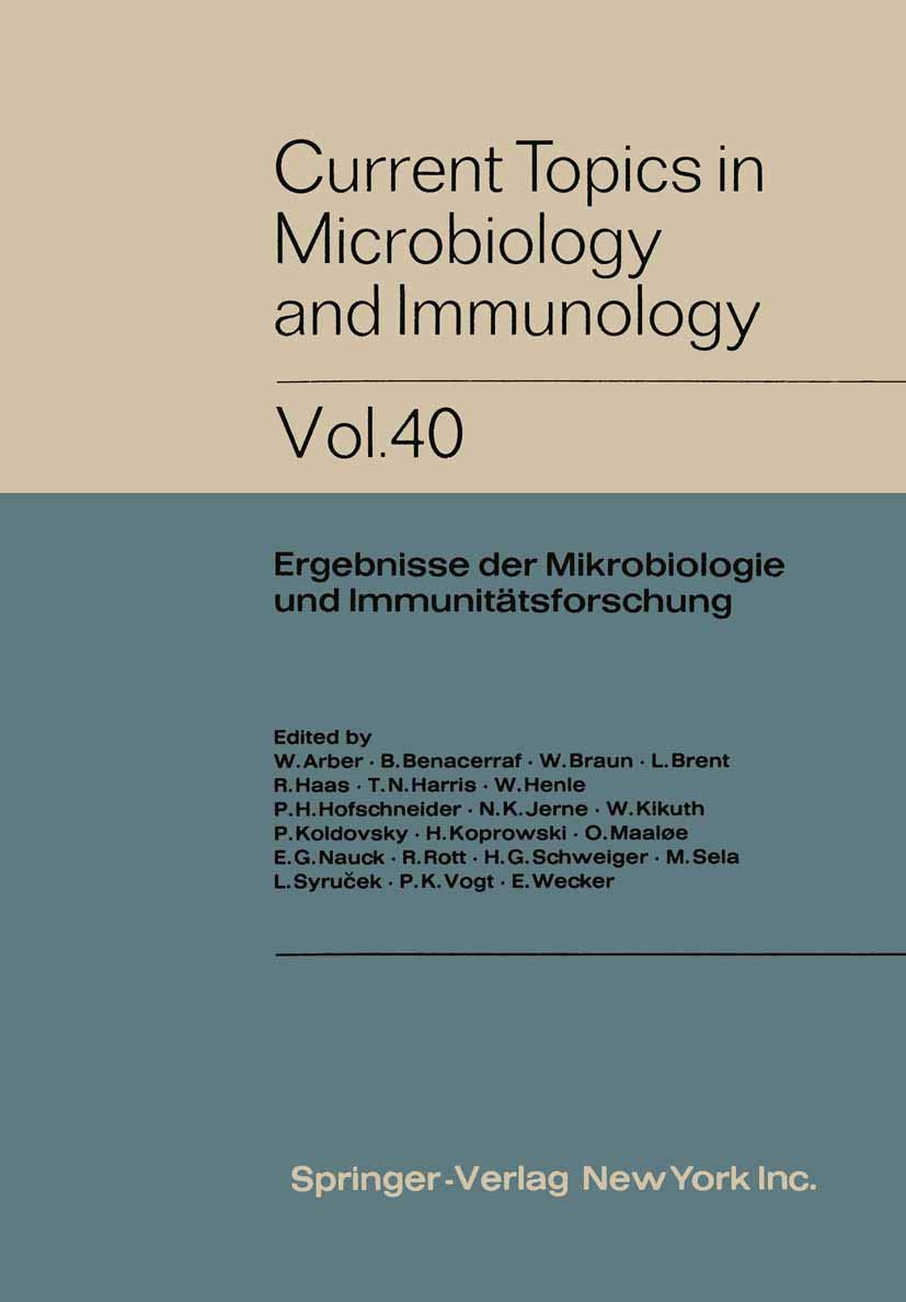 Chronic Infectious Neuropathic Agents (CHINA) and other Slow Virus Infections (Current Topics in Microbiology and Immunology, 40,Used