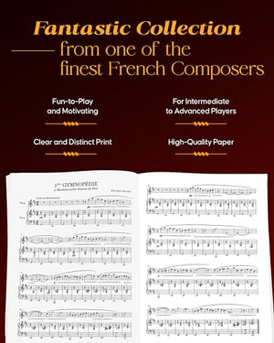 3 Gymnopedies: Schirmer Library of Classics Volume 1869 Piano Solo  Classical Piano Sheet Music Book with 3 Legendary Compositi,New