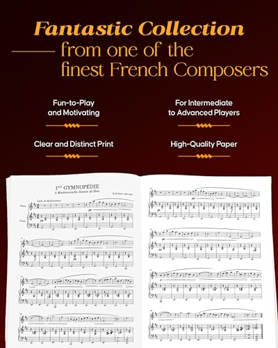3 Gymnopedies: Schirmer Library of Classics Volume 1869 Piano Solo  Classical Piano Sheet Music Book with 3 Legendary Compositi,New