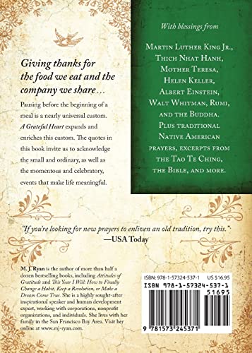 A Grateful Heart: Daily Blessings For The Evening Meals From Buddha To The Beatles (Prayers, Poems, Gratitude, Affirmations,Than