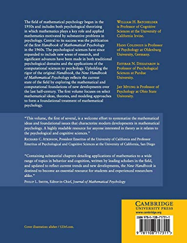 New Handbook of Mathematical Psychology: Volume 1, Foundations and Methodology (Cambridge Handbooks in Psychology),Used
