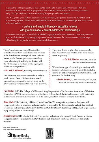 The Quickreference Guide To Counseling Teenagers,Used