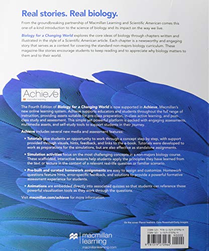 Scientific American Biology for a Changing World with Physiology,Used