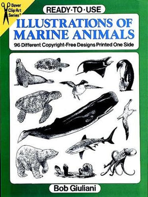 ReadytoUse Illustrations of Marine Animals: 96 Different CopyrightFree Designs Printed One Side,Used