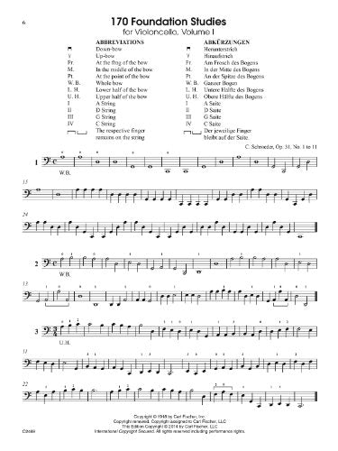 170 Foundation Studies For Violoncello, Vol. 1