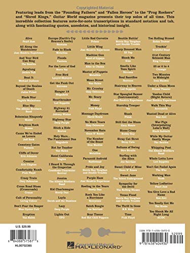 Guitar World s 100 Greatest Guitar Solos of All Time  NoteforNote Transcriptions with Tablature  Play Stairway to Heaven, Erup