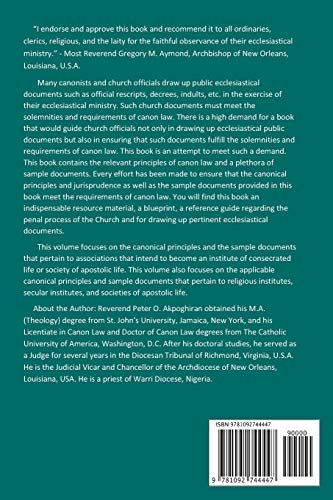 The Catholic Formulary in Accordance with the Code of Canon Law: Volume 6A: Canonical Institutes and Societies Acts,Used