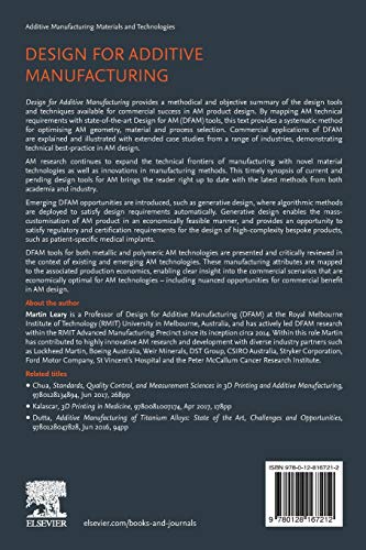 Design for Additive Manufacturing (Additive Manufacturing Materials and Technologies),Used