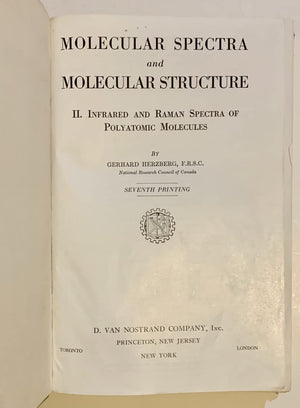 Molecular Spectra And Molecular Structure: Infrared And Raman Of Polyatomic Molecules,Used