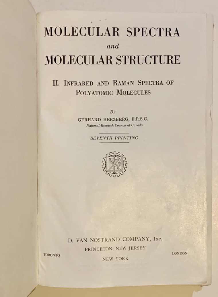 Molecular Spectra And Molecular Structure: Infrared And Raman Of Polyatomic Molecules,Used
