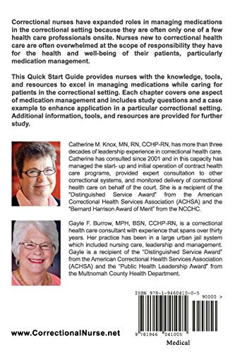 Medication Management in the Correctional Setting (Quick Start for Correctional Nurses),Used