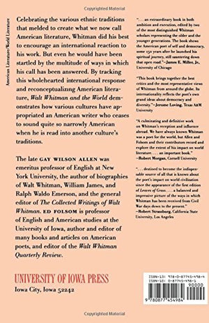 Walt Whitman and the World (Iowa Whitman Series),Used