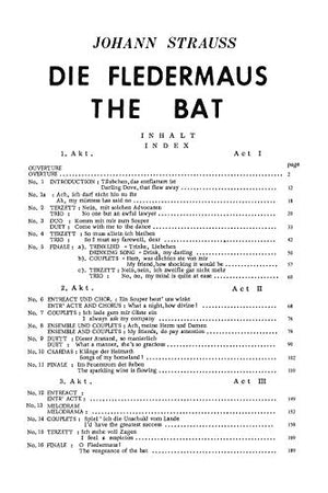 Die Fledermaus (The Bat): German, English Language Edition, Vocal Score (Kalmus Edition) (German Edition),Used