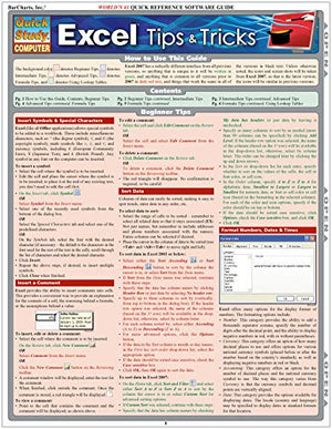 Excel Tips & Tricks QuickStudy Laminated Reference Guide (QuickStudy Computer),Used