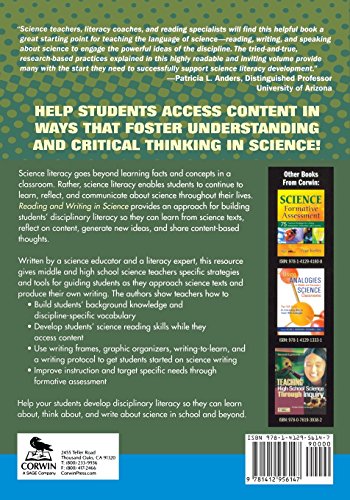 Reading and Writing in Science: Tools to Develop Disciplinary Literacy,Used