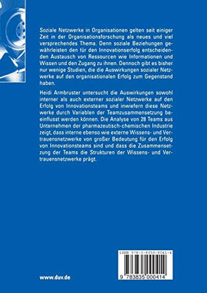 Sozialstrukturen in Innovationsteams: Analyse sozialer Netzwerke (German Edition),Used