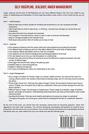 SelfDiscipline, Jealousy, Anger Management: 3 Books in One  SelfDiscipline: 32 Small Changes to Life Long SelfDiscipline and,Used