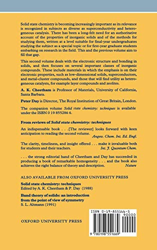 Solid State Chemistry (Oxford Science Publications),Used