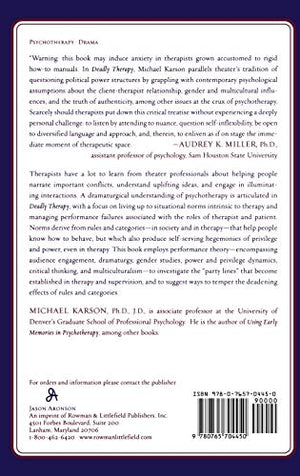 Deadly Therapy: Lessons in Liveliness from Theater and Performance Theory,New