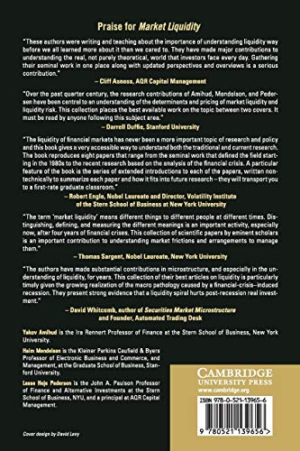 Market Liquidity: Asset Pricing, Risk, and Crises,Used