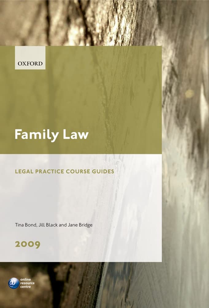 Family Law 2009: Lpc Guide (Blackstone Legal Practice Course Guide)
