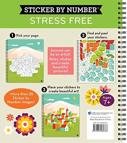 Brain Games  Sticker by Number: Stress Free (28 Images to Sticker),New