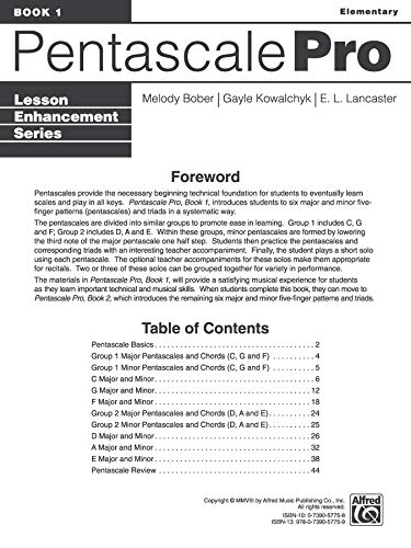 Pentascale Pro, Bk 1: An Introduction To Major And Minor 5Finger Patterns (Lesson Enhancement Series, Bk 1)-new