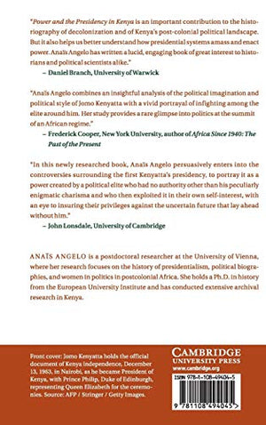 Power and the Presidency in Kenya: The Jomo Kenyatta Years (African Studies, Series Number 146),Used