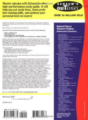 Schaums Outline Of Calculus (Fourth Edition),New