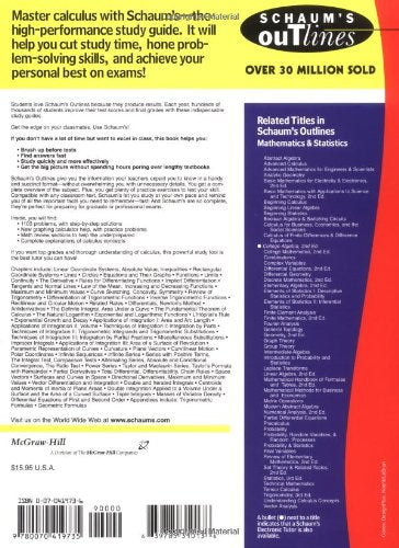 Schaums Outline Of Calculus (Fourth Edition),New