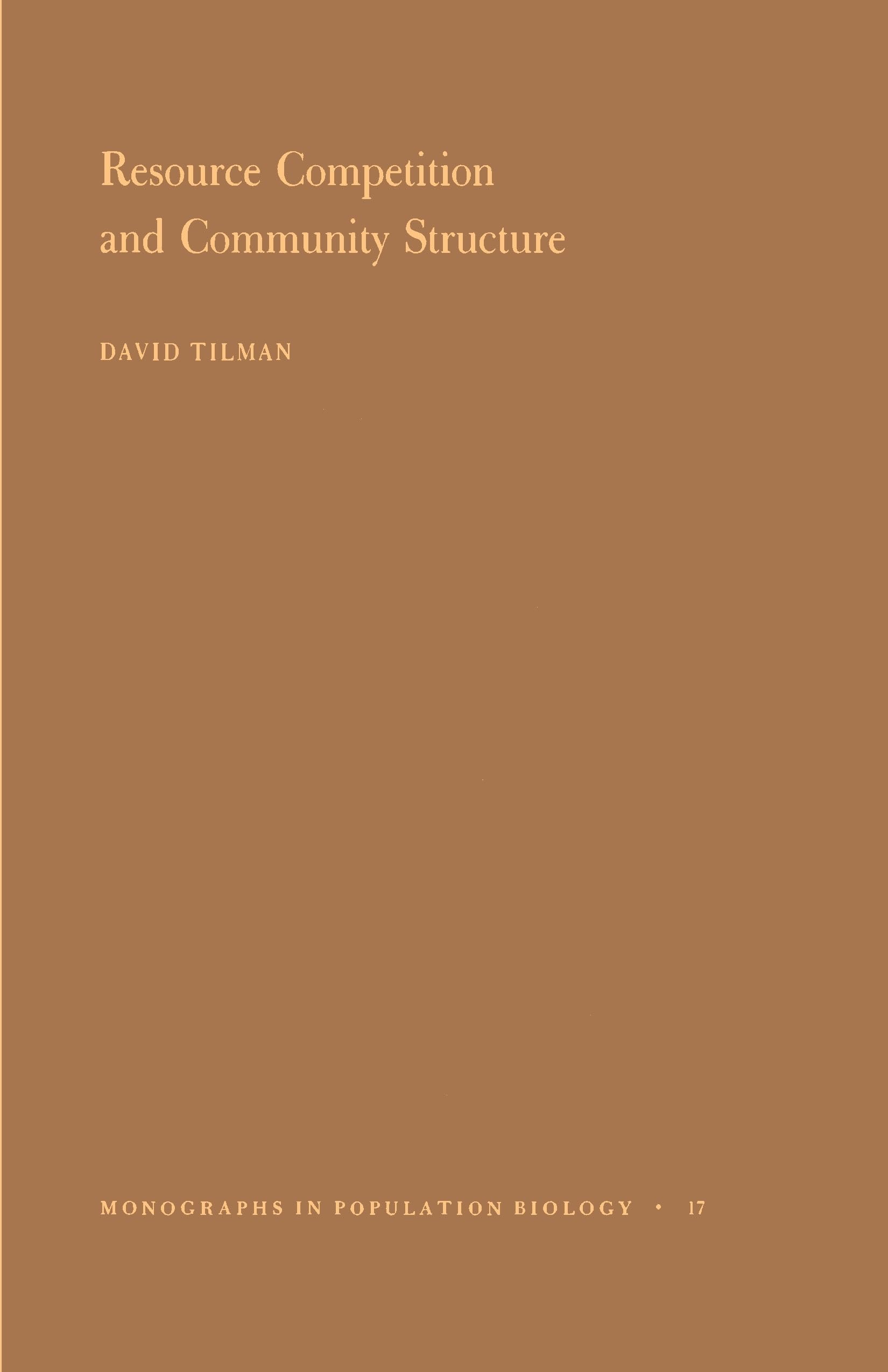Resource Competition And Community Structure. (Mpb17),New