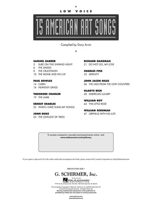 15 American Art Songs: Low Voice,New