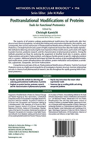 Posttranslational Modification of Proteins: Tools for Functional Proteomics (Methods in Molecular Biology, 194),Used