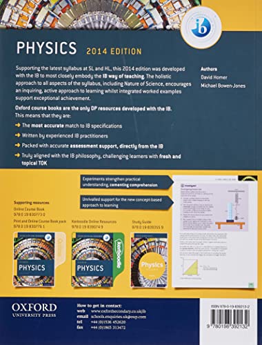 Ib Physics Course Book: 2014 Edition: Oxford Ib Diploma Program,Used