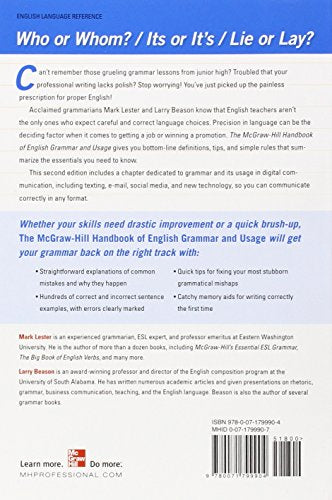Mcgrawhill Handbook Of English Grammar And Usage, 2Nd Edition: With 160 Exercises,New