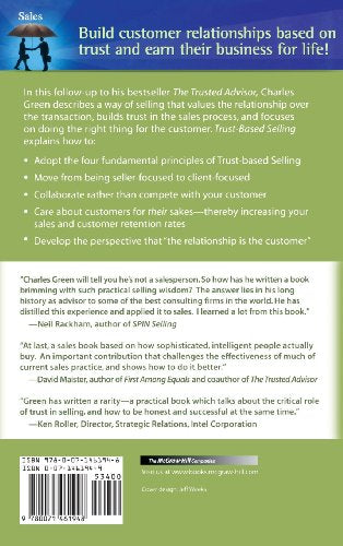 Trustbased Selling: Using Customer Focus And Collaboration To Build Longterm Relationships,Used