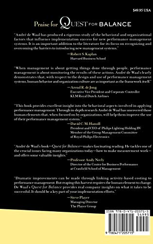 Quest for Balance: The Human Element in Performance Management Systems,Used