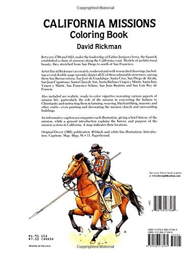 California Missions Coloring Book (Dover American History Coloring Books),Used