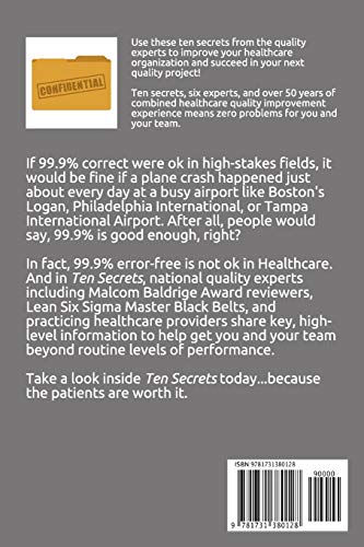 Ten Secrets: A Healthcare Quality Improvement Handbook,Used