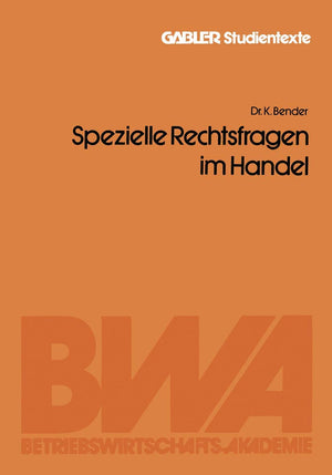 Spezielle Rechtsfragen Im Handel (Gabler Studientexte) (German Edition)