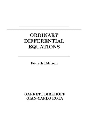 Ordinary Differential Equations,New