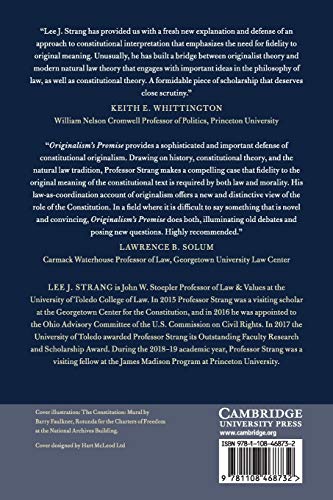 Originalism's Promise: A Natural Law Account of the American Constitution,Used