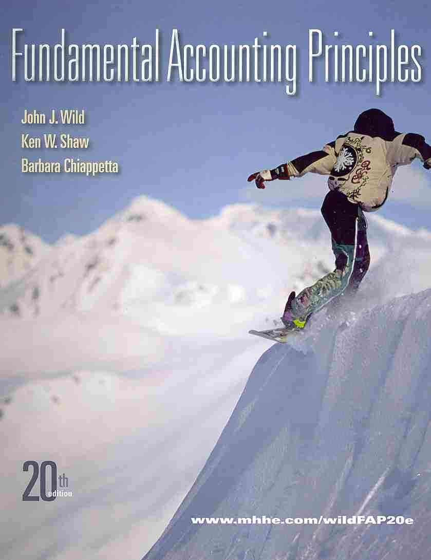 Fundamental Accounting Principles, 20Th Edition
