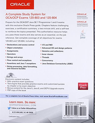 OCA/OCP Java SE 7 Programmer I & II Study Guide (Exams 1Z0803 & 1Z0804) (Certification Press),Used