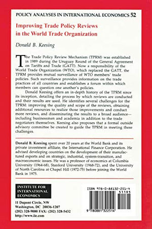 Improving Trade Policy Reviews in the World Trade Organization (Policy Analyses in International Economics),Used