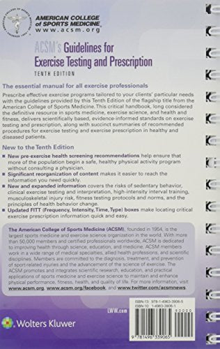 Acsm'S Guidelines For Exercise Testing And Prescription (American College Of Sports Medicine)