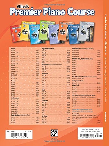 Premier Piano Course Christmas, Bk 4 (Premier Piano Course, Bk 4),Used